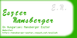 eszter mansberger business card